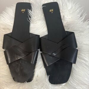 H&M Women's Elegant Black Cross-Strap Sandals